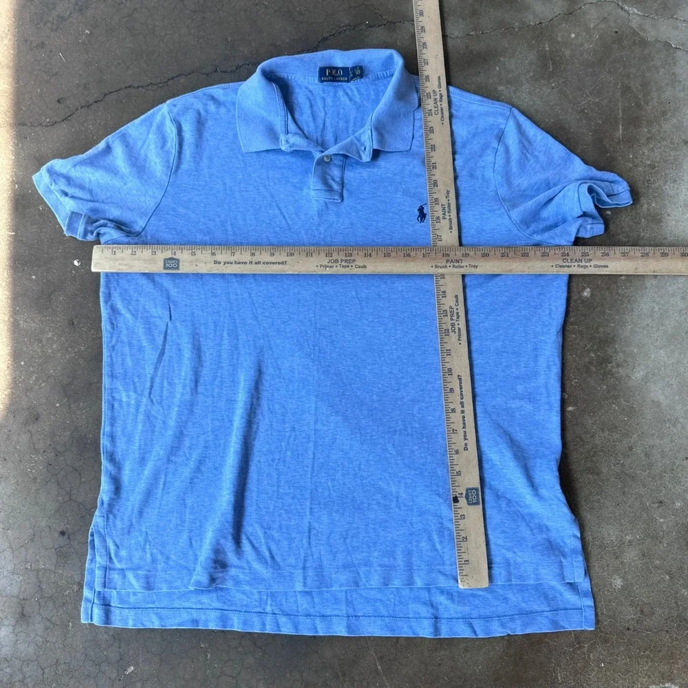 Polo Ralph Lauren Polo Shirt Mens XL Blue Excellent Short Sleeve Heathered Pony